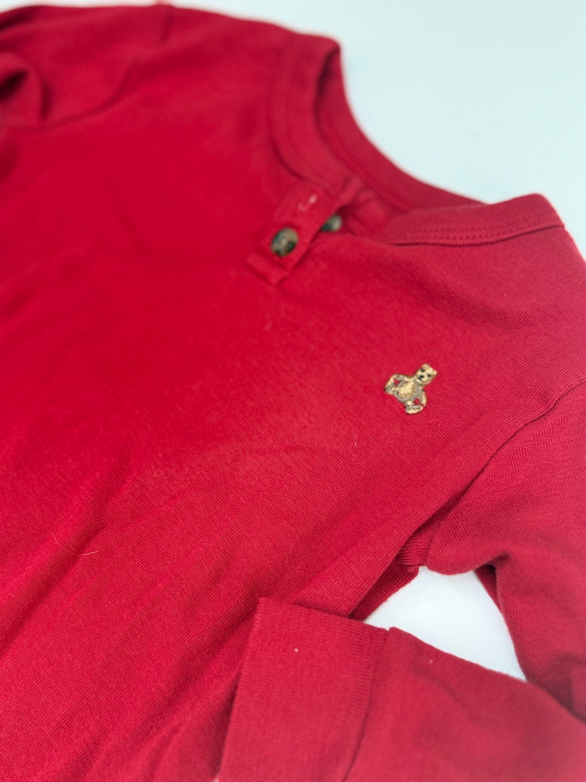 Baby Gap Red Henley Pajama Set 12-18M
