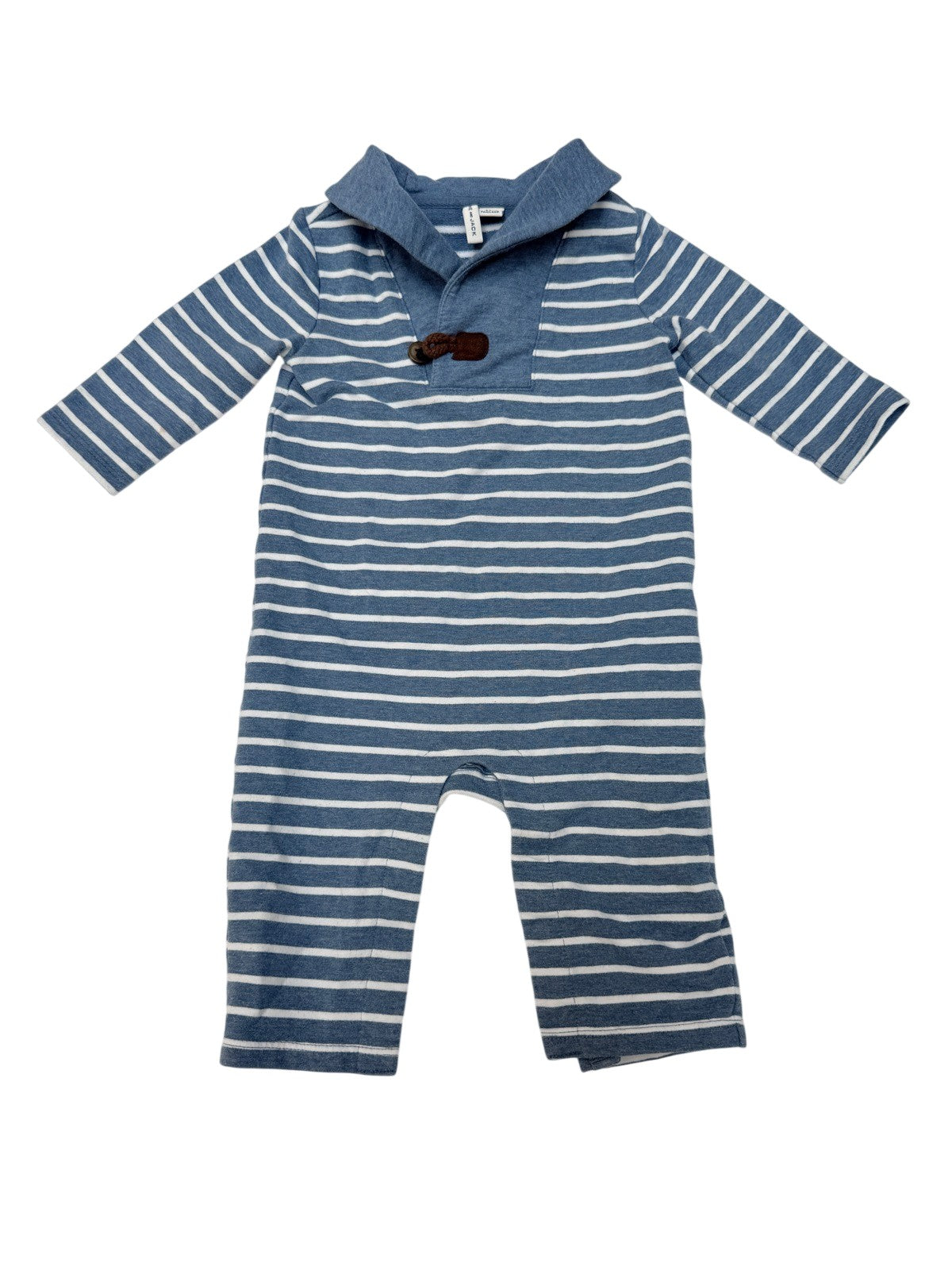 Janie and Jack Blue Stripe Romper 3-6M
