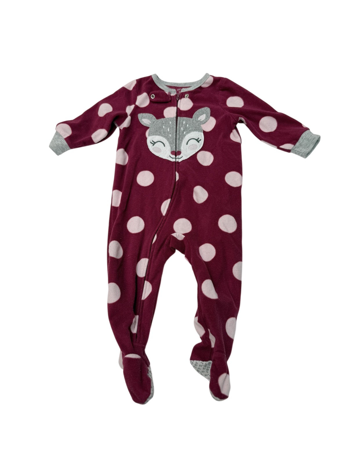 Carter's Deer Polka Dot Fleece Sleeper 12M