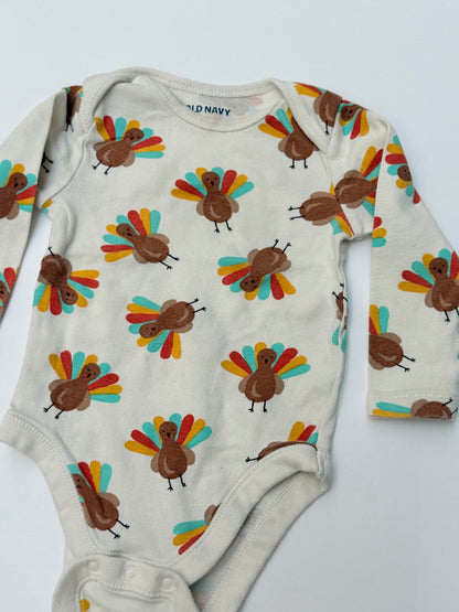 Old Navy Turkey Print Bodysuit 6-12M