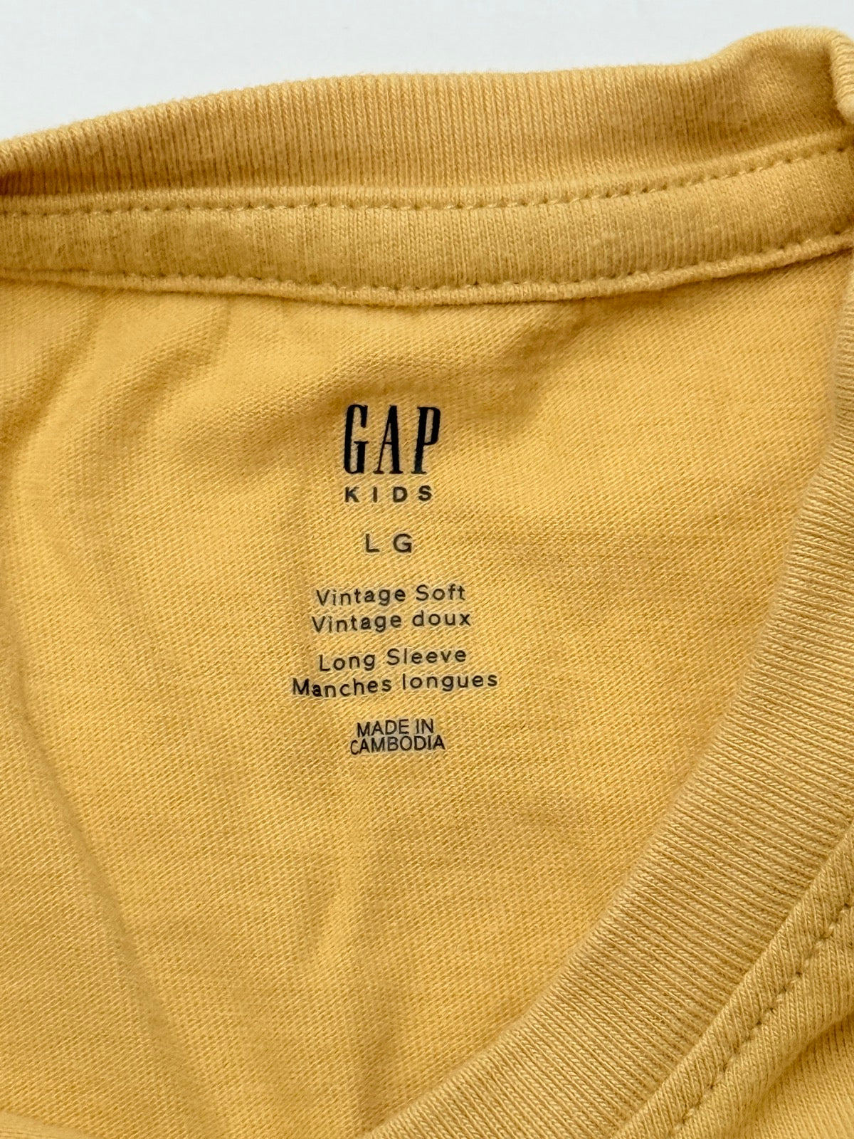 Gap Kids Mustard Long Sleeve T-Shirt Size 10