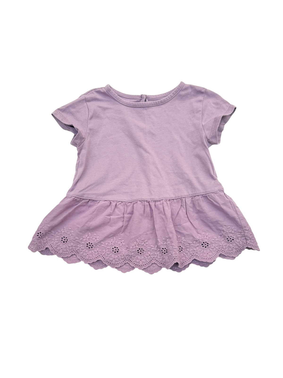 OshKosh B'gosh Lavender Peplum Eyelet Top 3T