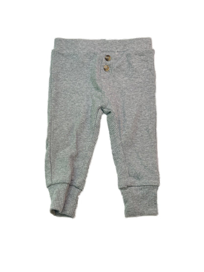 First Steps Gray Ribbed Baby Pants 6M