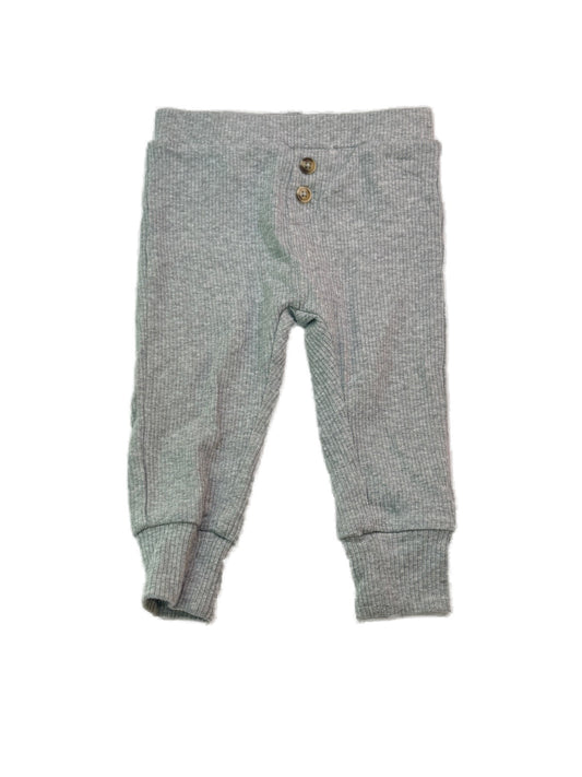 First Steps Gray Ribbed Baby Pants 6M