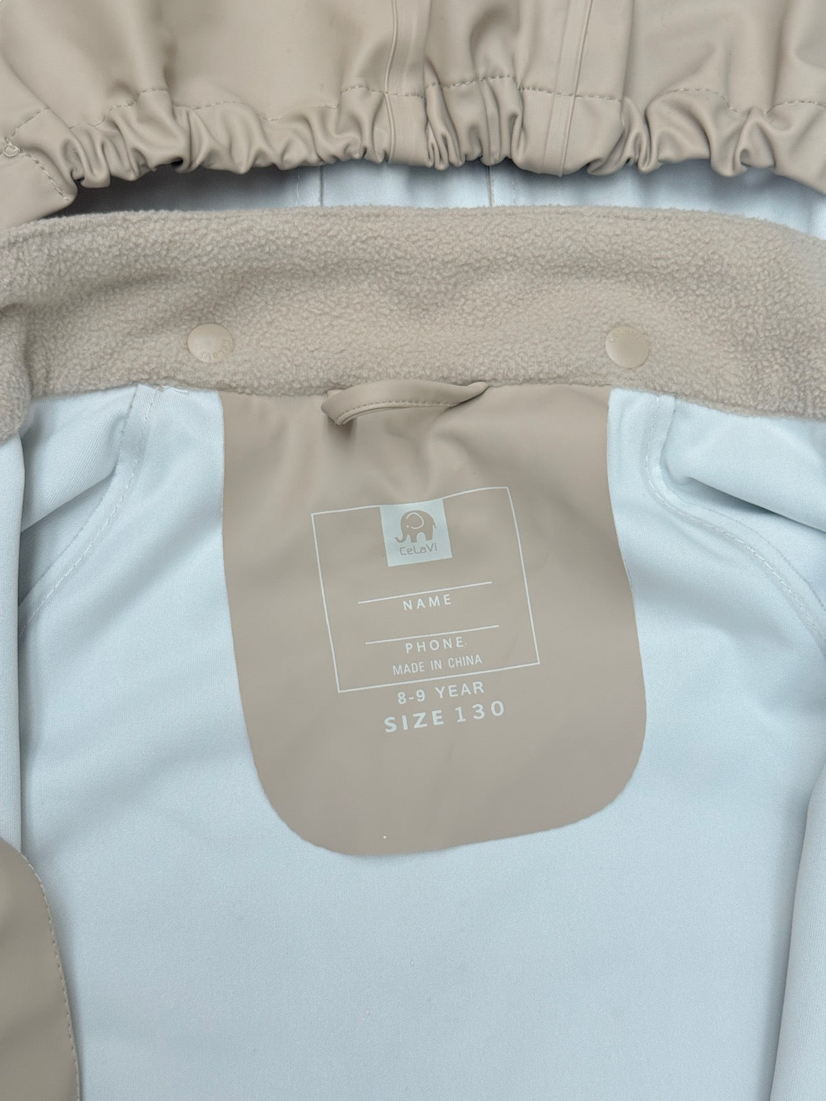CeLaVi Beige Rain Suit Set Size 8-9