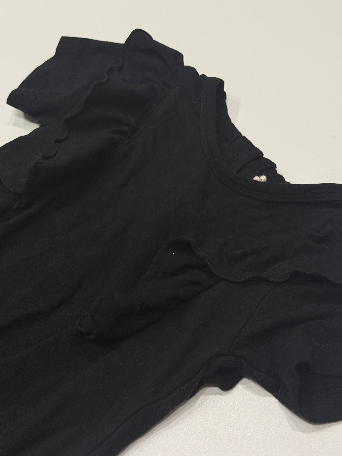 Mother Lifestyle Black Ruffle Jumpsuit 6/12M