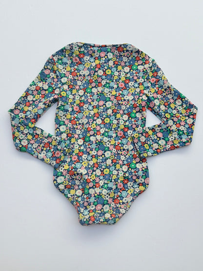 Boden Floral Long Sleeve Swimsuit Size 4-5Y