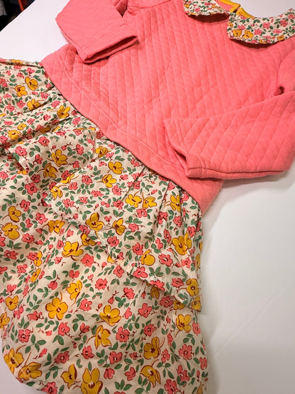 Mini Boden Floral Quilted Dress Size 4-5Y