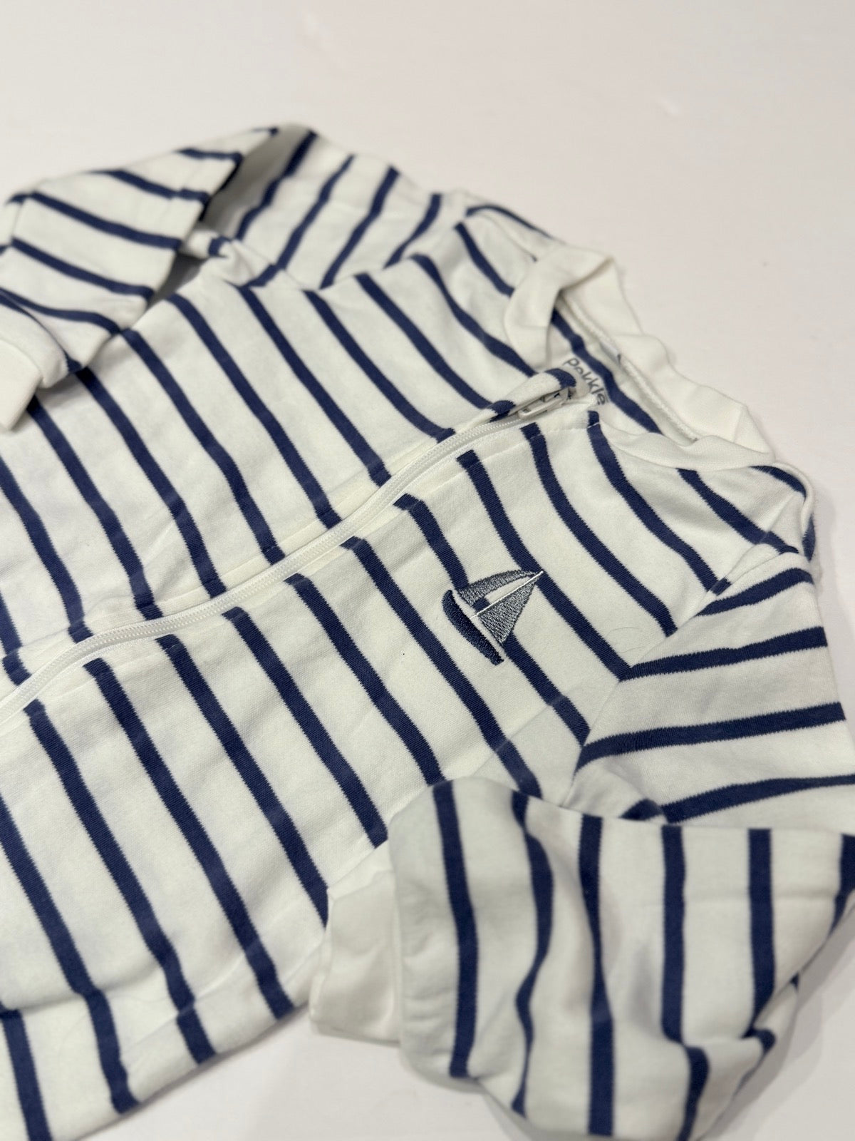 Pekkle Striped Sailboat Footed Sleeper 12M