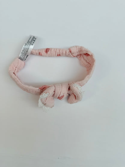 Floral Muslin Bow Headband 18 Months