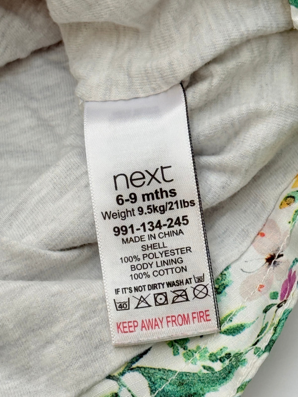 Next Floral Hooded Jacket 6-9 Months