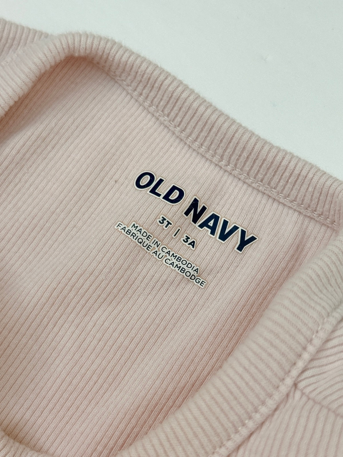 Old Navy Pink Ribbed Long Sleeve Bodysuit 3T