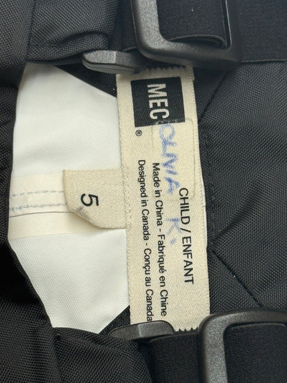 MEC Black Rain Bib Overalls Size 5