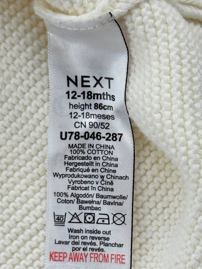 Next Cream Ruffle Knit Cardigan 12-18M
