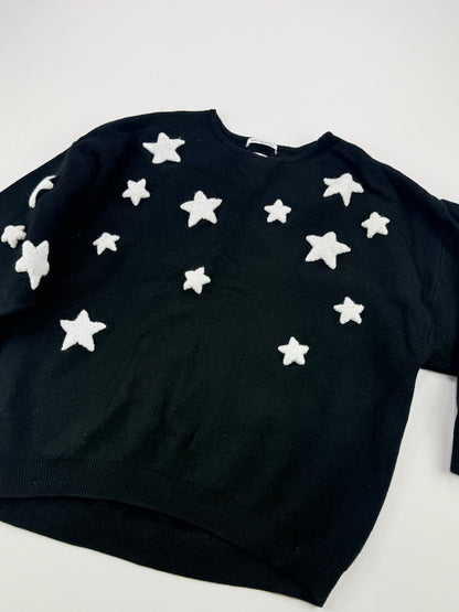 Zara Black Star Appliqué Sweater Size 9