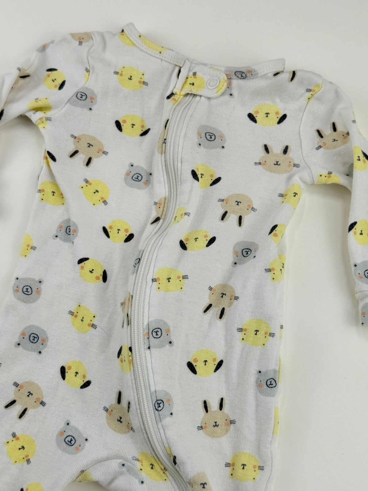 Joe Fresh Animal Print Zip Pajamas 0-3M