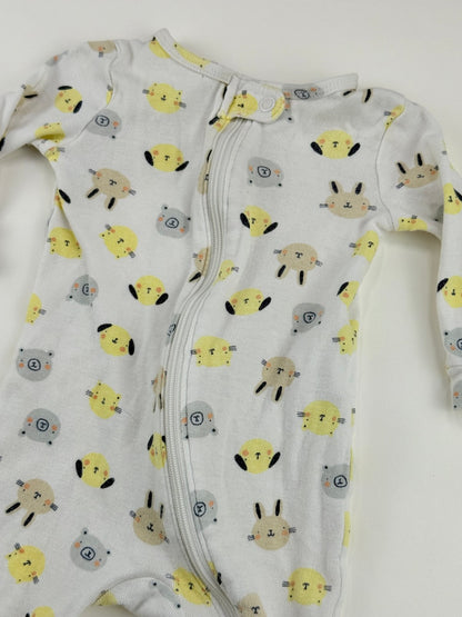 Joe Fresh Animal Print Zip Pajamas 0-3M