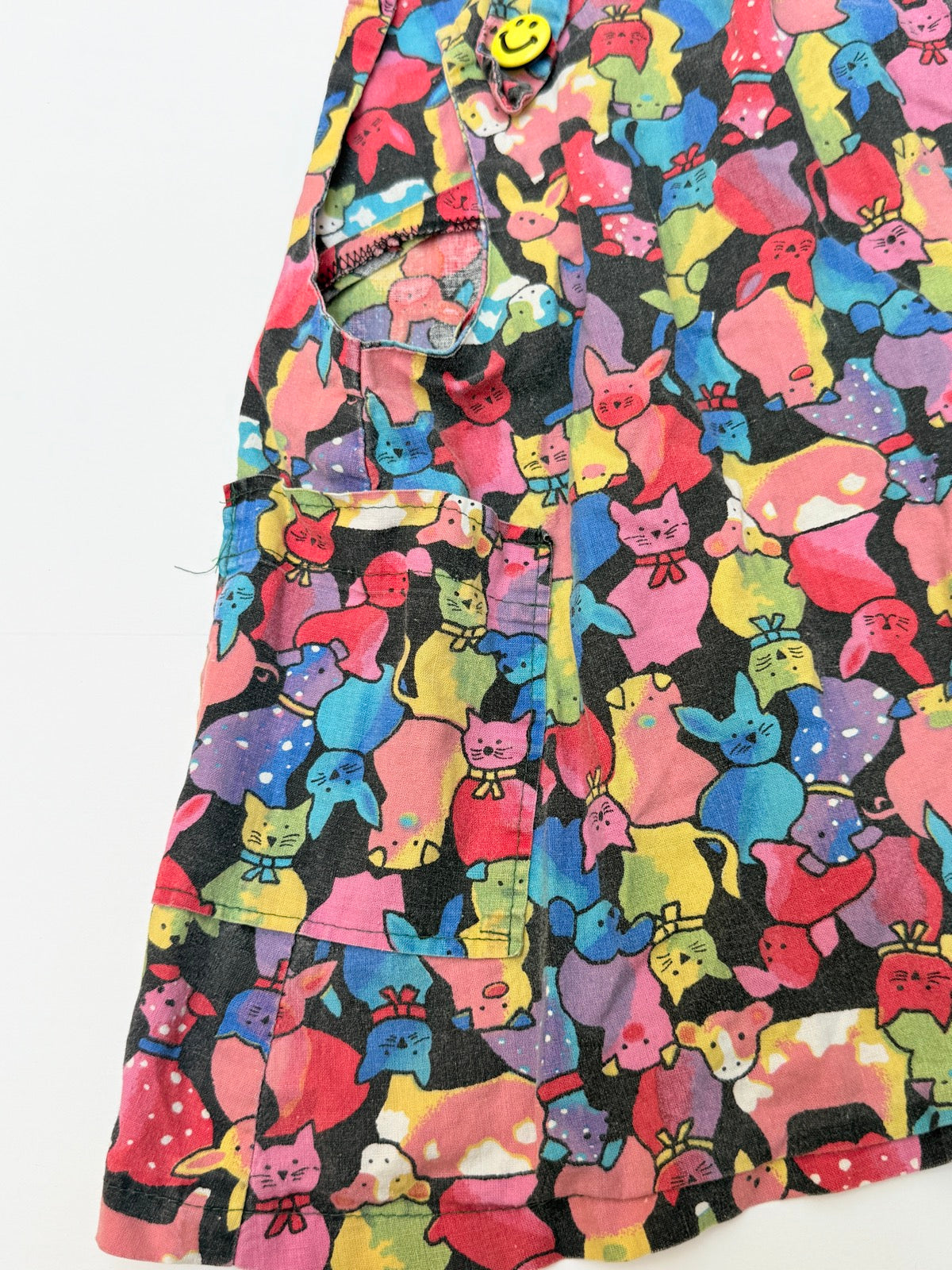 Cat Print Pinafore Jumper Dress