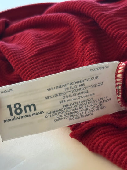 Carter's Purely Soft Red Thermal Union Suit 18M