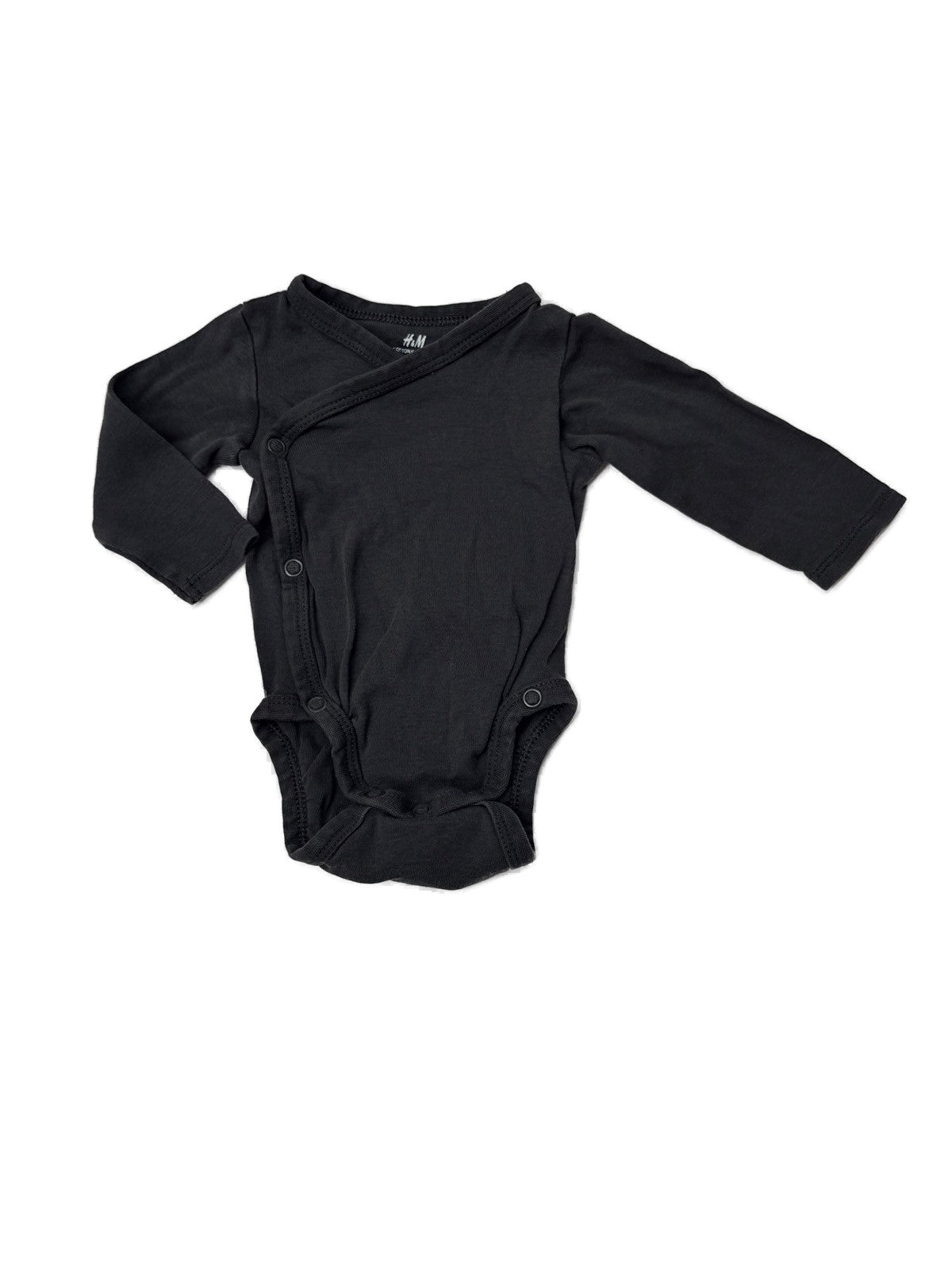 H&M Organic Cotton Wrap Bodysuit 1-2M
