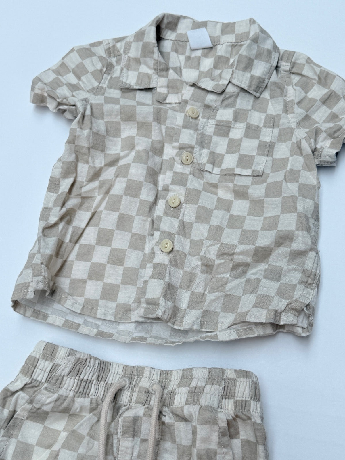 Baby Gap Checkered Shirt Shorts Set 6-12M