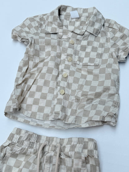 Baby Gap Checkered Shirt Shorts Set 6-12M