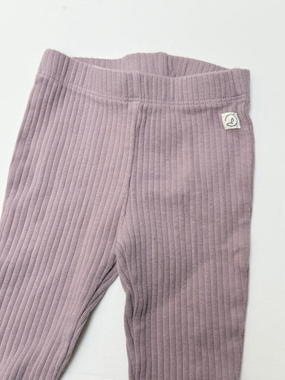 Little Planet Purple Ribbed Leggings 3M