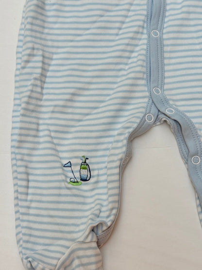 Kissy Kissy Striped Golf Cart Pajama 3-6M
