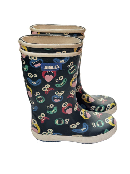 Aigle Monster Print Rain Boots Size 30