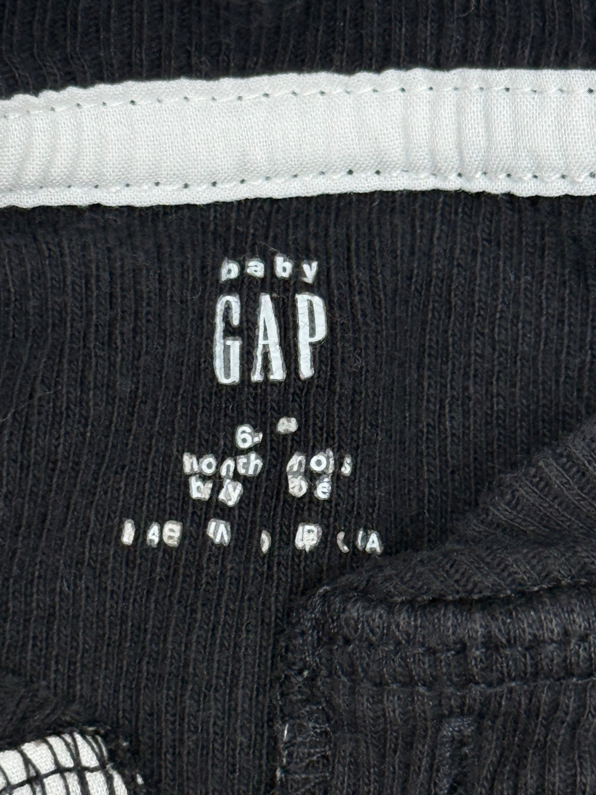 Baby Gap Black Henley Thermal Shirt 6-9M