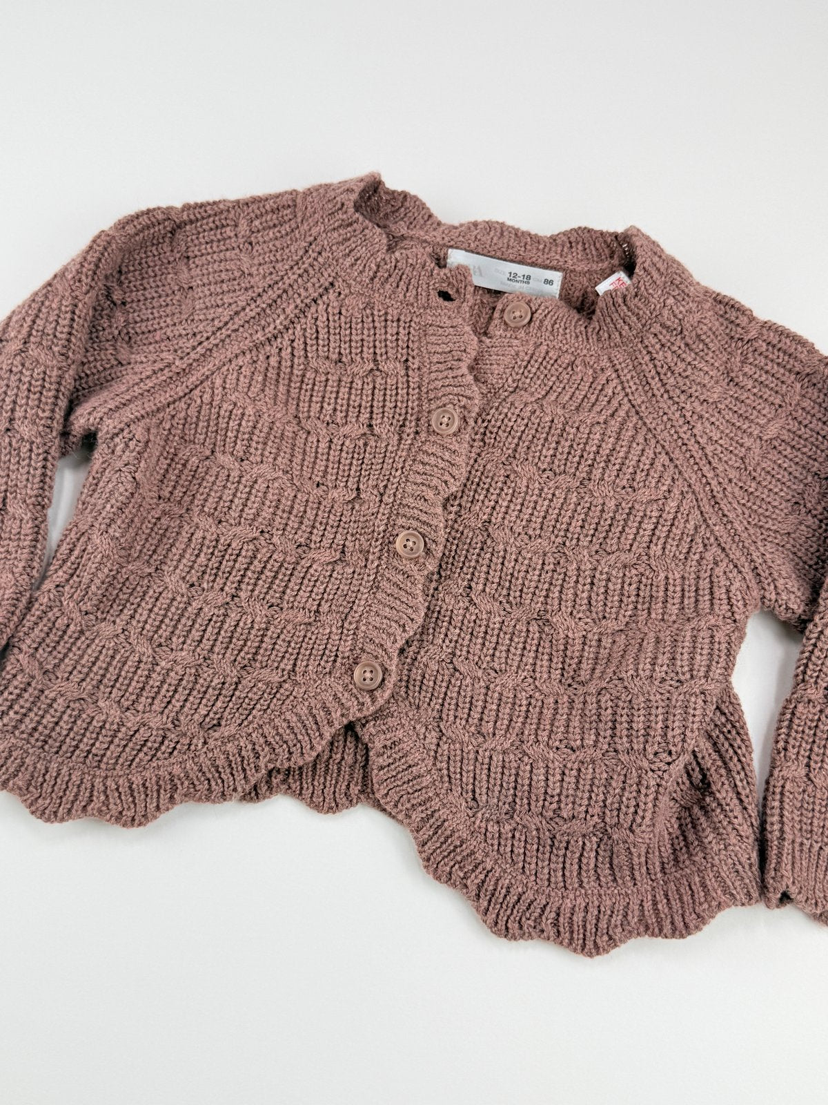 Zara Mauve Knit Cardigan 12-18M