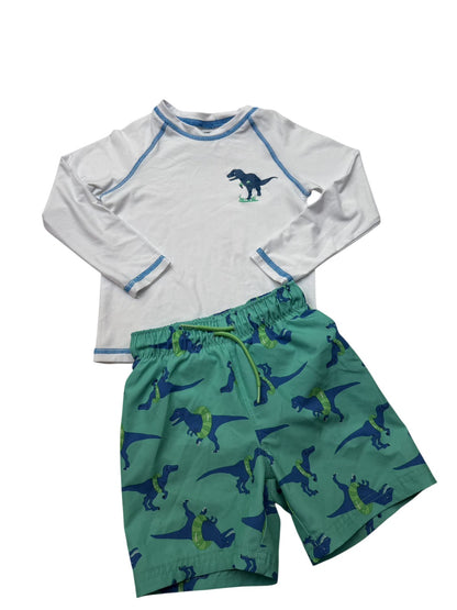 Old Navy Dinosaur Rashguard Swim Set 3T