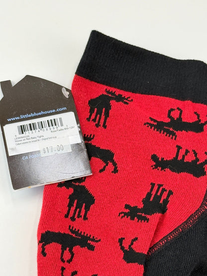 NWT - Little Blue House Moose Red Baby Leggings 6-12M