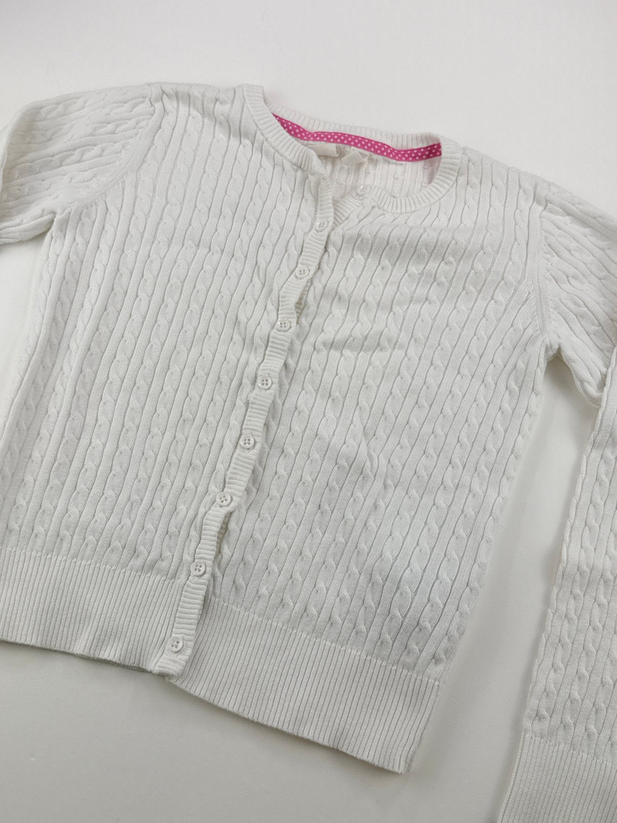 Gap Kids White Cable Knit Cardigan Size 14-16