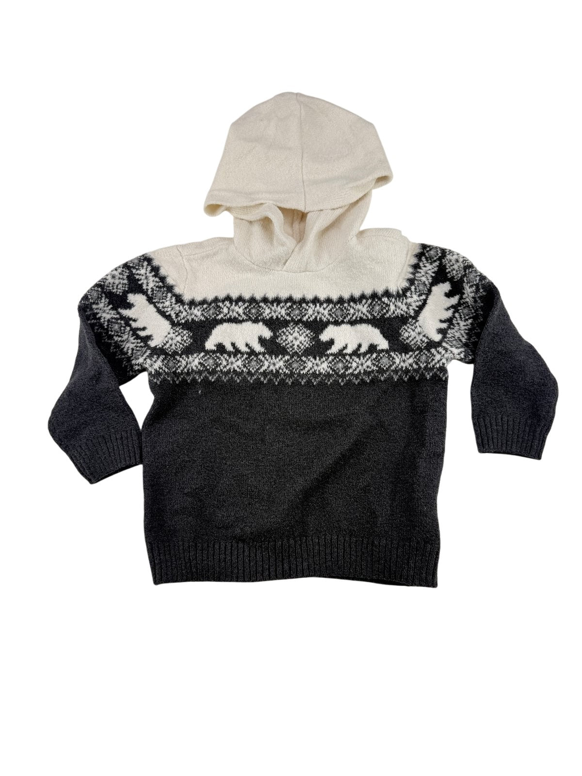 Old Navy Bear Fair Isle Hooded Sweater 2T