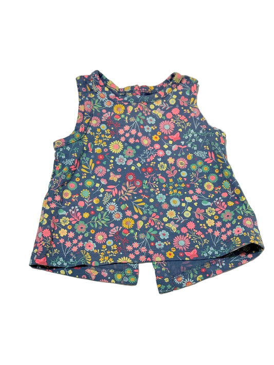 Baby Gap Floral Navy Tank Top 3-6M