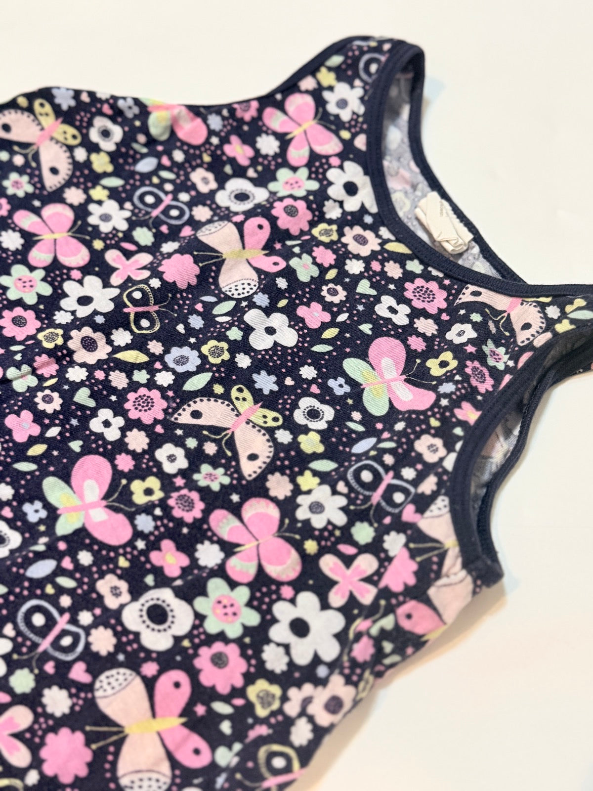 H&M Butterfly Floral Navy Dress 12-18m