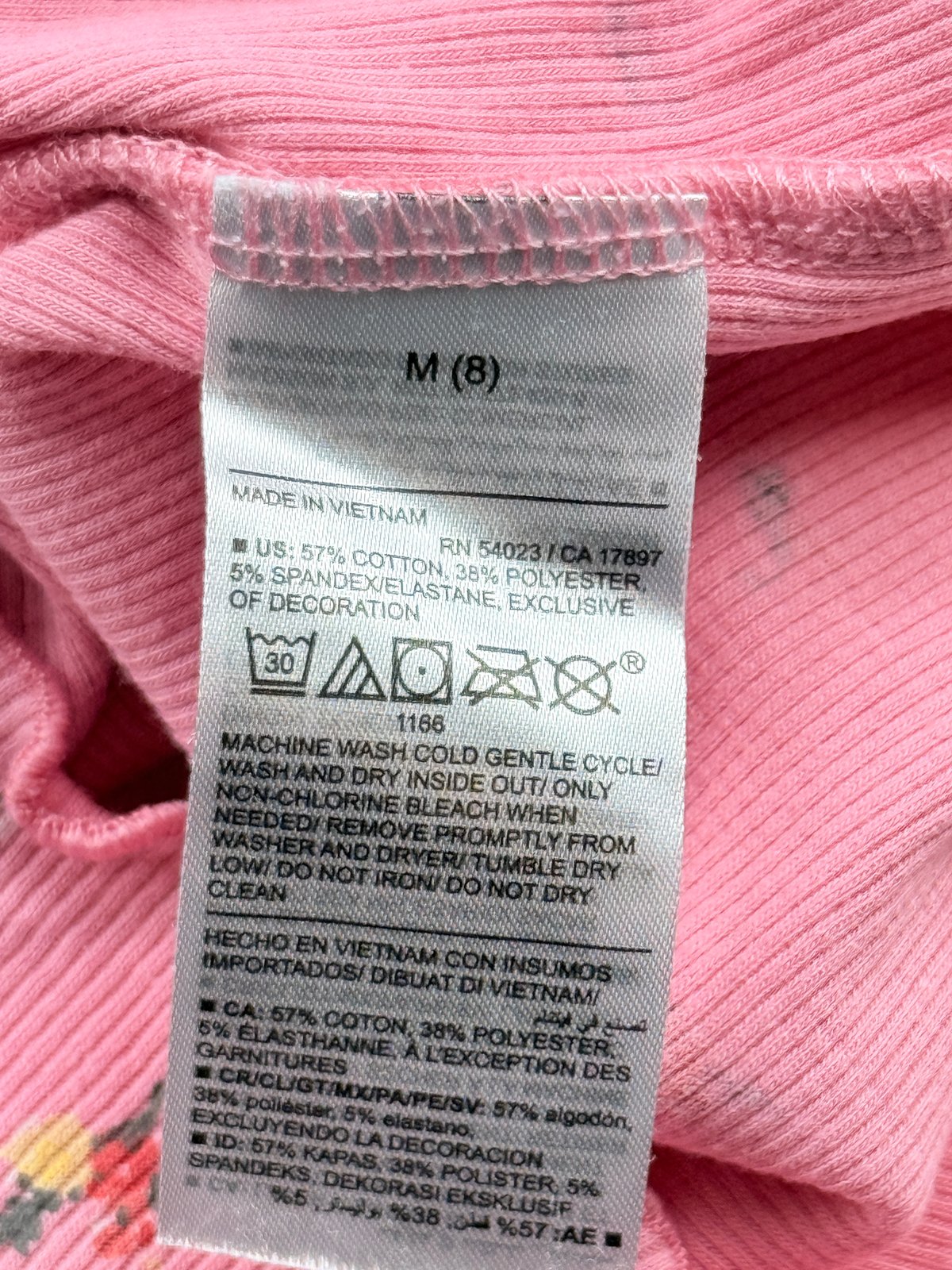 Old Navy Pink Floral Ribbed Tank M (8) 8