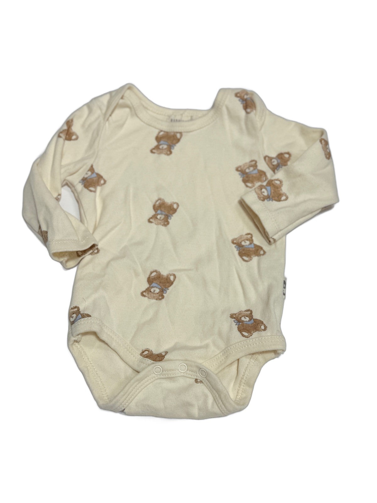Rabbit and Bear Baby Teddy Bear Bodysuit 3-6M