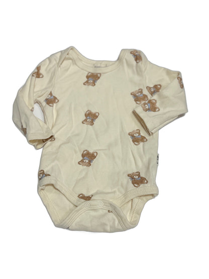 Rabbit and Bear Baby Teddy Bear Bodysuit 3-6M