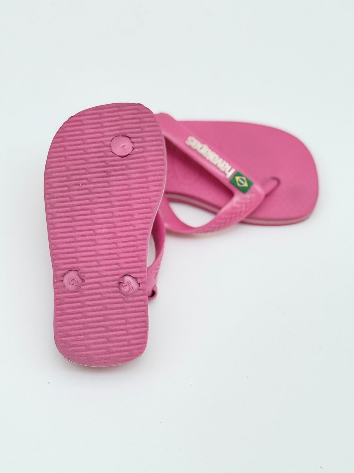 Havaianas Baby Brazil Pink Flip Flops Size 7C