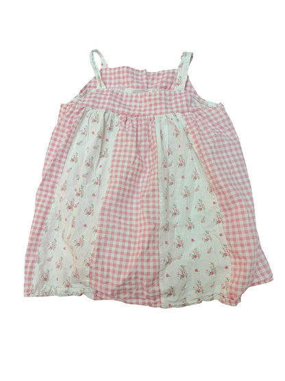 Pink Gingham Floral Cotton Sundress Size 5Y