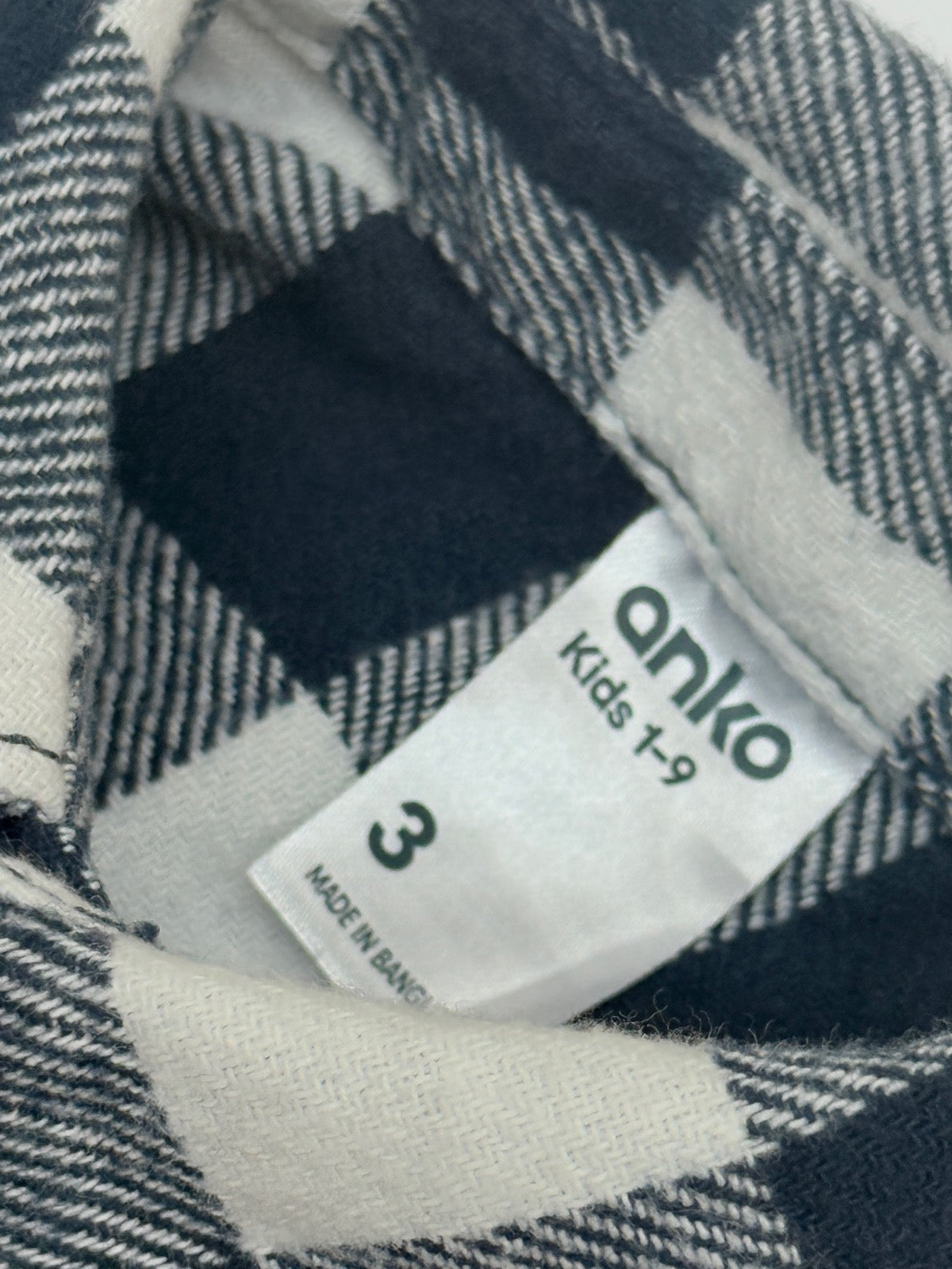 Anko Buffalo Check Flannel Shirt Size 3