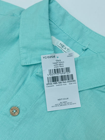 Next Mint Green Linen Shirt 12 Years