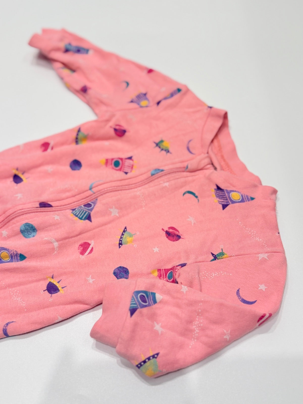 George Baby Pink Space Footed Sleeper 3-6M