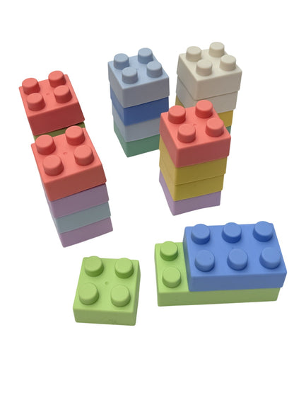 Large Pastel Silicone Building Blocks Set