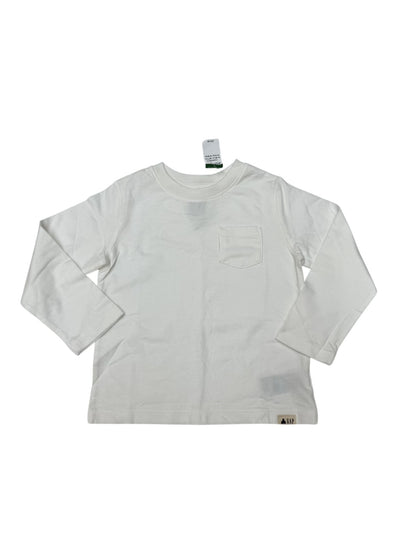 Gap White Long Sleeve Pocket Tee 3T