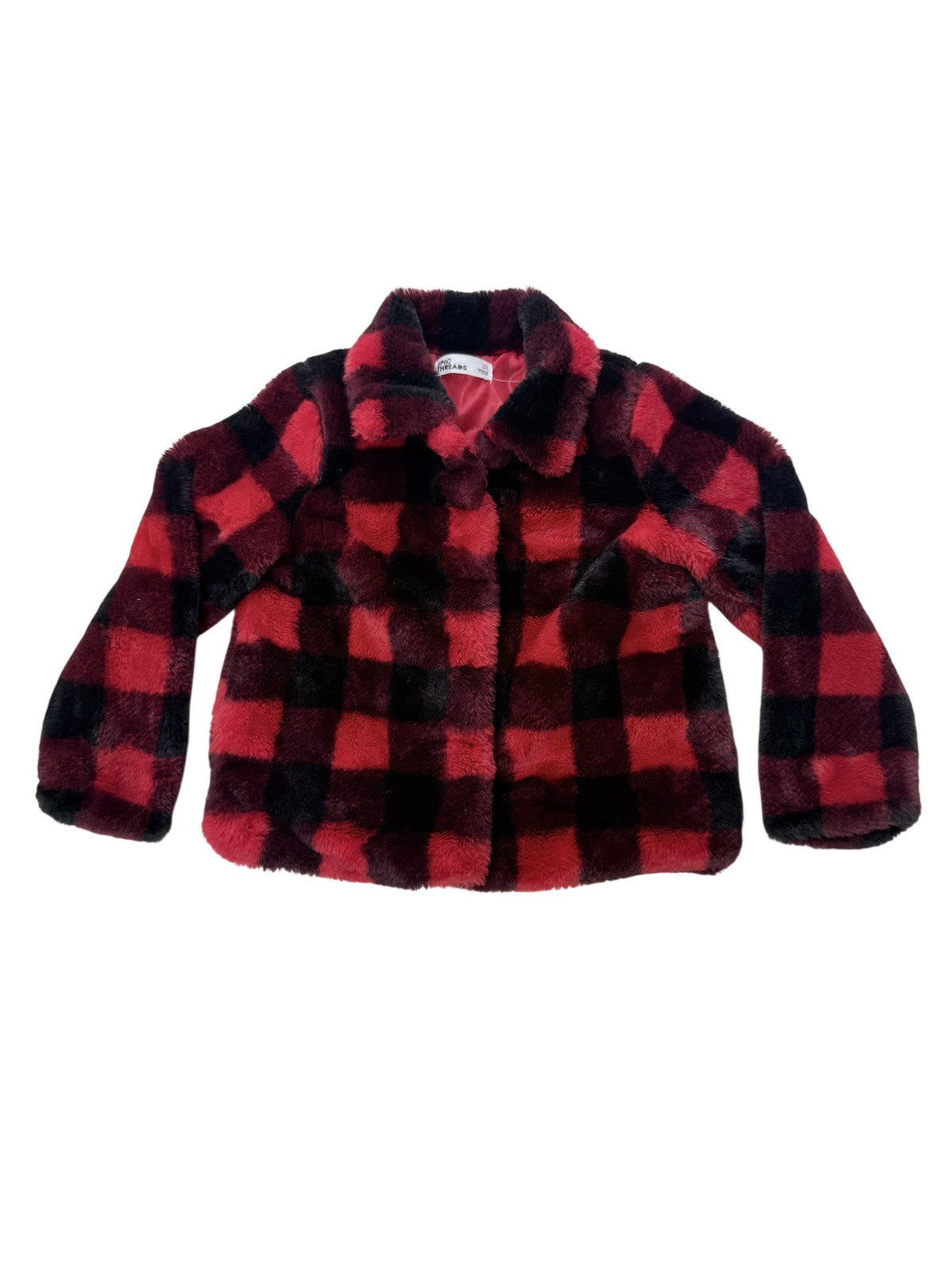 Epic Threads Buffalo Plaid Faux Fur Jacket 3T