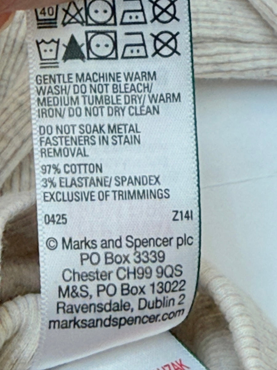 M&S Ribbed Beige Bodysuit 12-18M