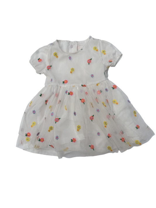 Floral Embroidered Tulle Dress Baby Girl